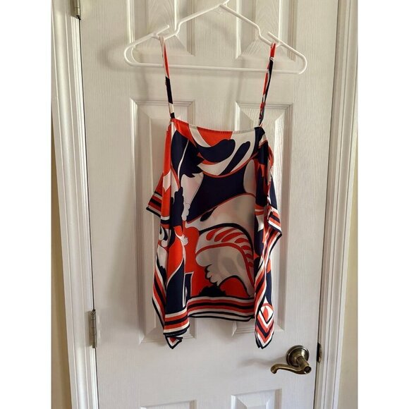 Trina Turk Patterned Silk Tank Top Small - Picture 1 of 6